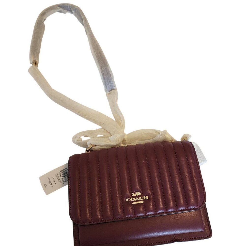 Coach Klare Mauve Quilted Leather Crossbody Bag With Adjustable Strap
